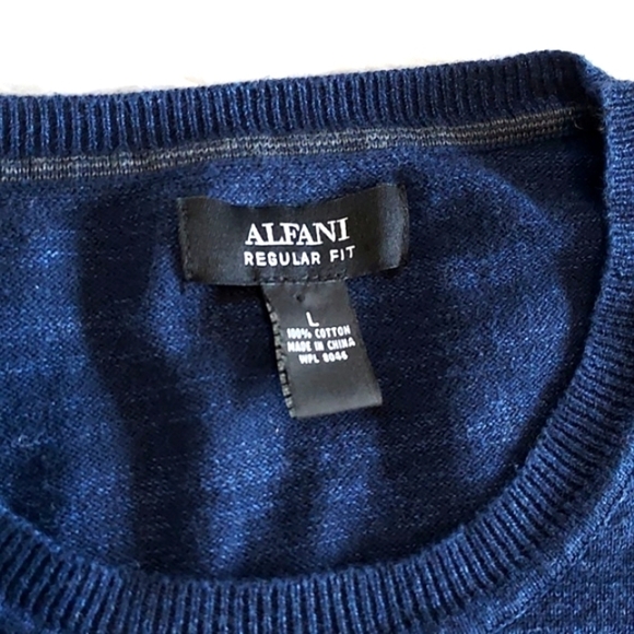 ALFANI Regular Fit pullover sweater, color block long sleeved size L - Picture 2 of 4